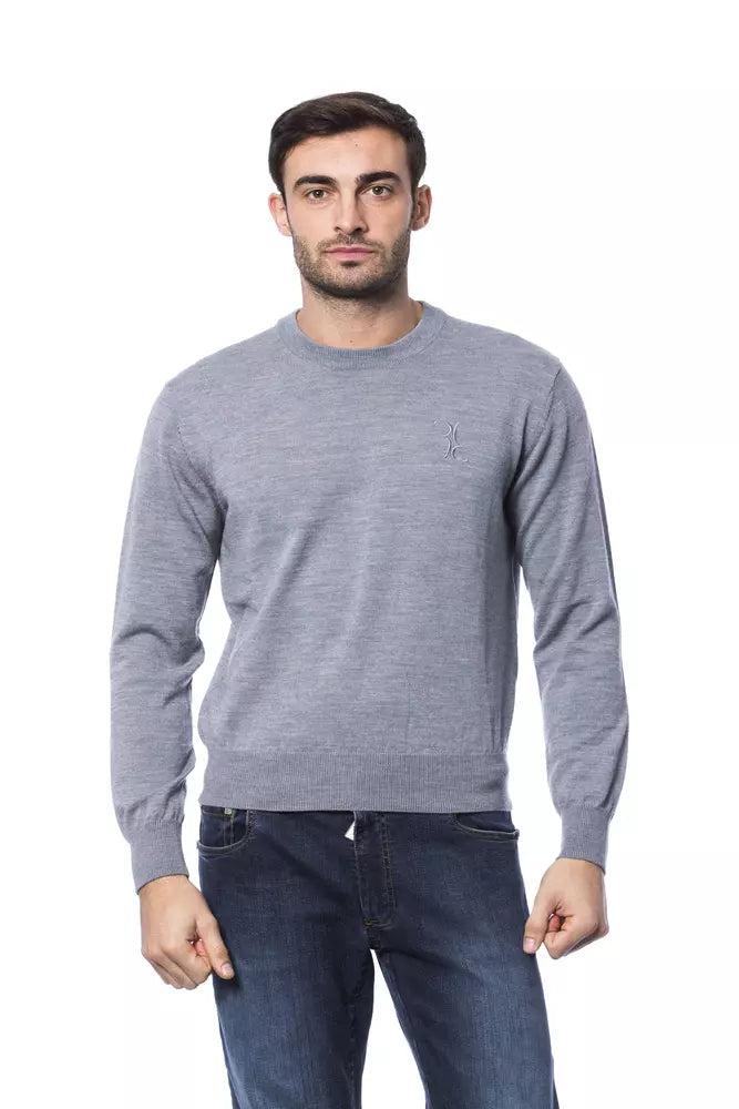 Gray Merino Wool Men Sweater - ventzia