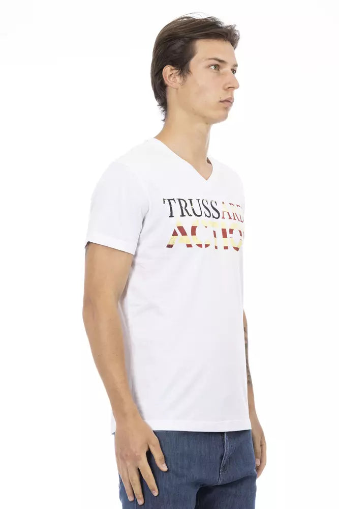 White Cotton Men T-Shirt - ventzia