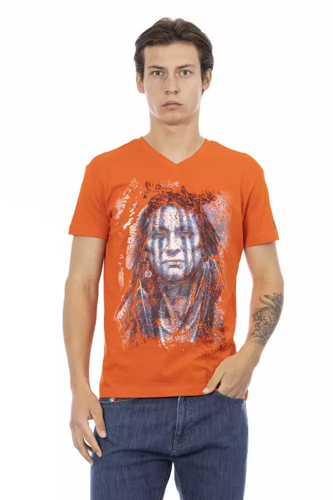 Orange Cotton Men's T-Shirt - ventzia