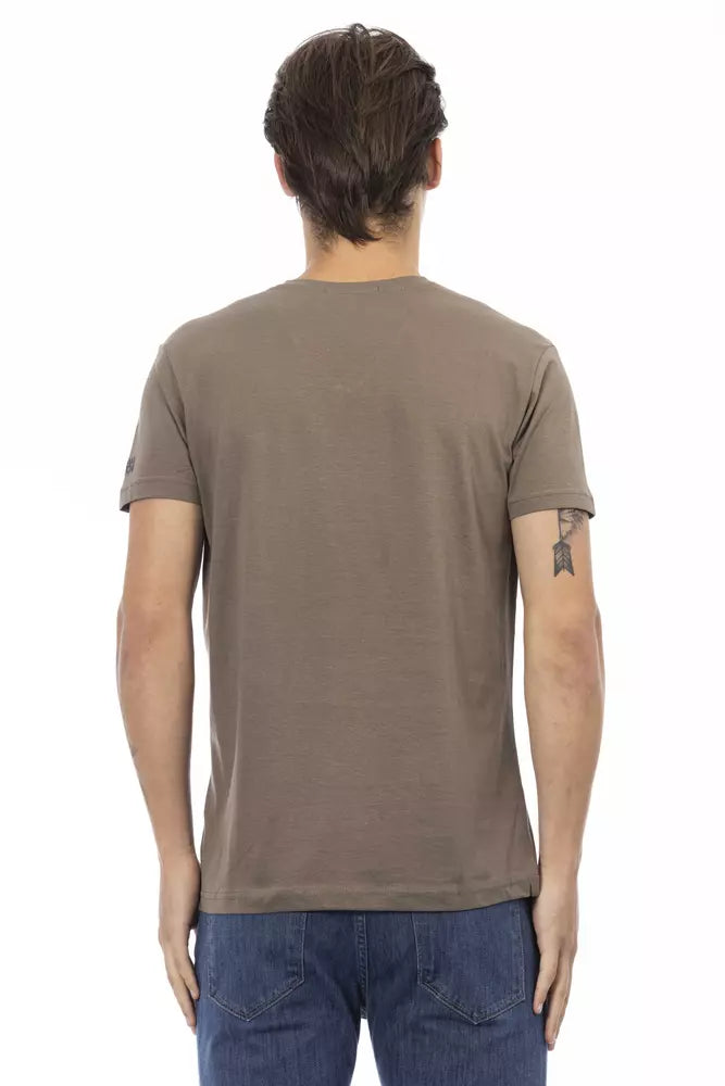 Brown Cotton Men T-Shirt - ventzia