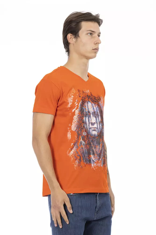 Orange Cotton Men's T-Shirt - ventzia