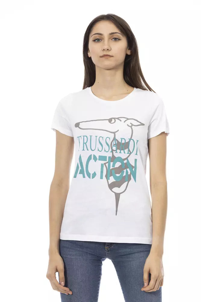 Chic White Printed Tee: Summer Wardrobe Essential - ventzia