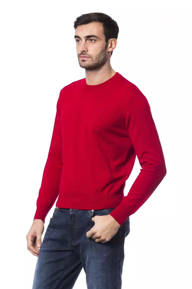 Red Merino Wool Men Sweater - ventzia