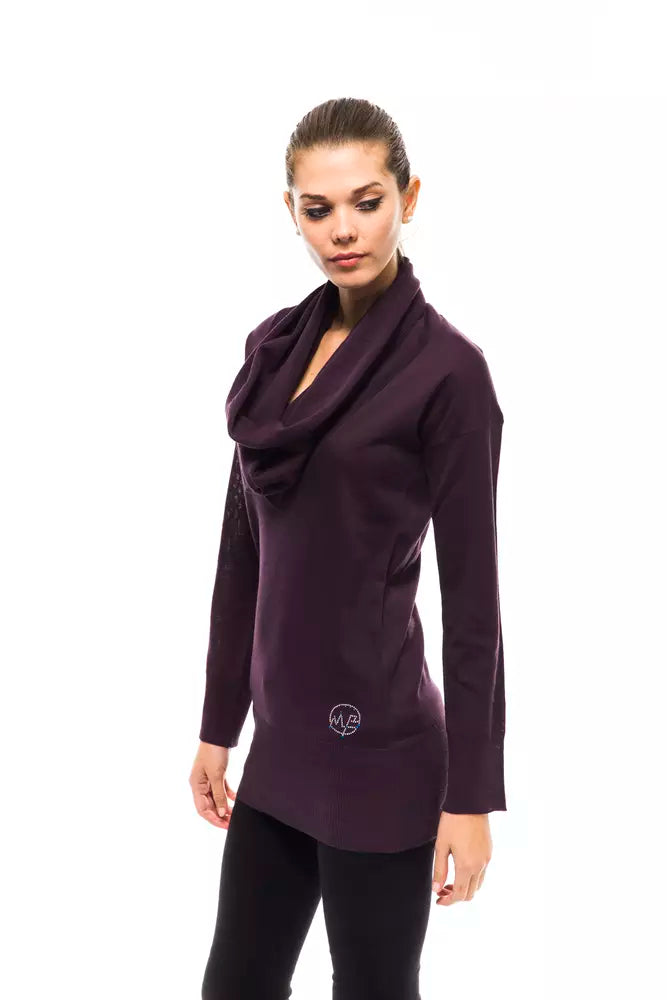 Purple Wool Women Sweater - ventzia