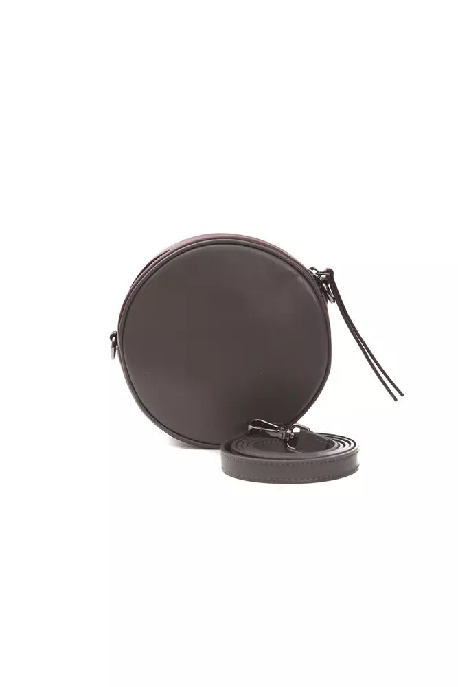 Burgundy Leather Women Crossbody Bag - ventzia