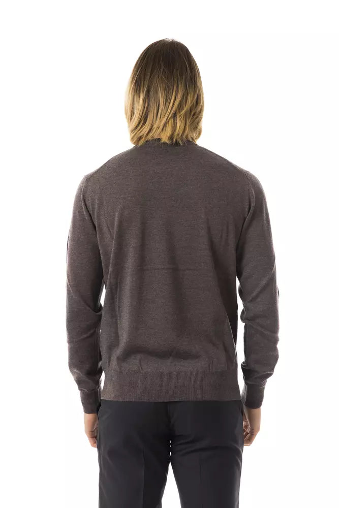 Gray Merino Wool Men Sweater - ventzia
