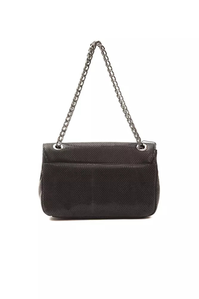 Black Leather Women Crossbody Bag - ventzia
