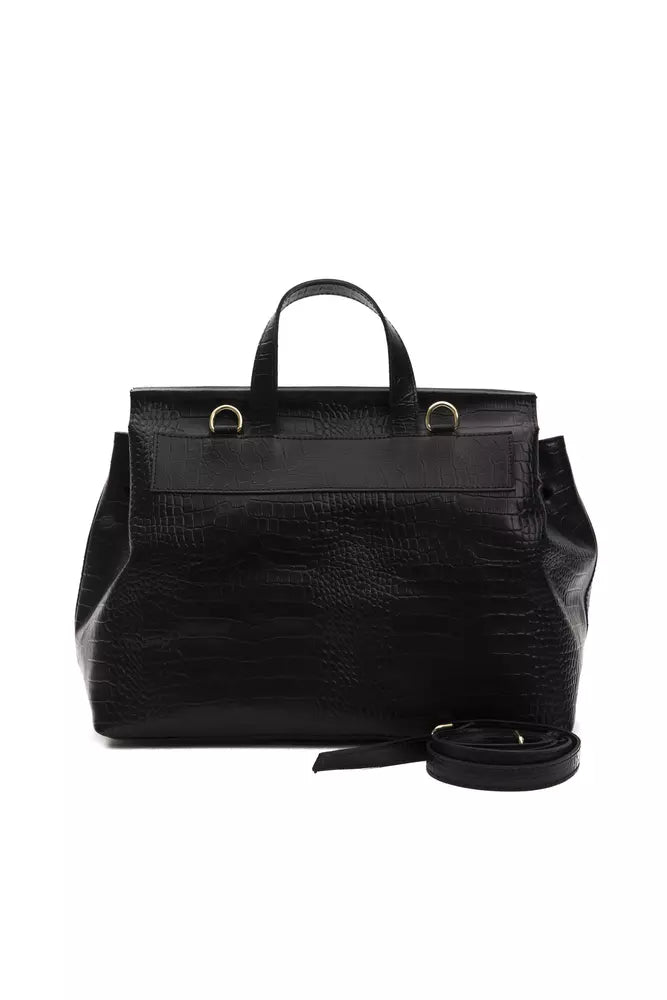 Black Leather Women Handbag - ventzia