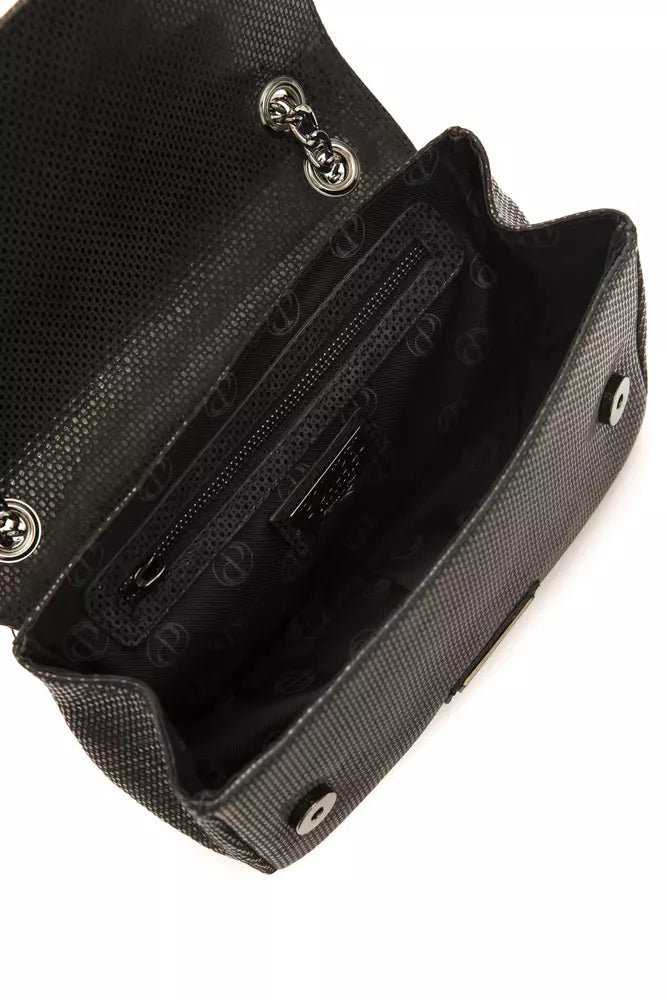 Black Leather Women Crossbody Bag - ventzia