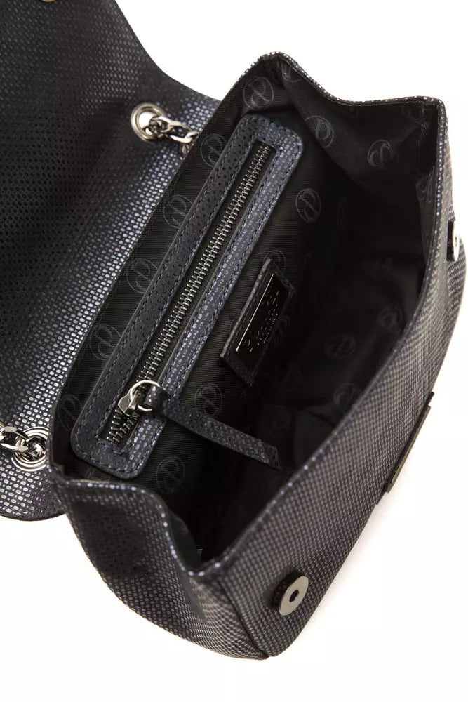 Blue Leather Women Crossbody Bag - ventzia