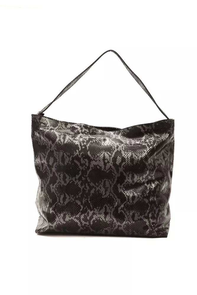 Gray Leather Women Shoulder Bag - ventzia
