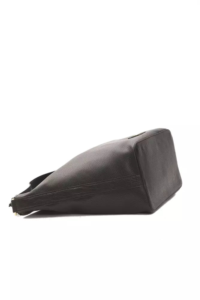 Black Leather Women Shoulder Bag - ventzia