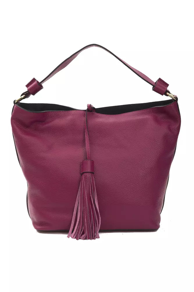 Burgundy Leather Women Shoulder Bag - ventzia