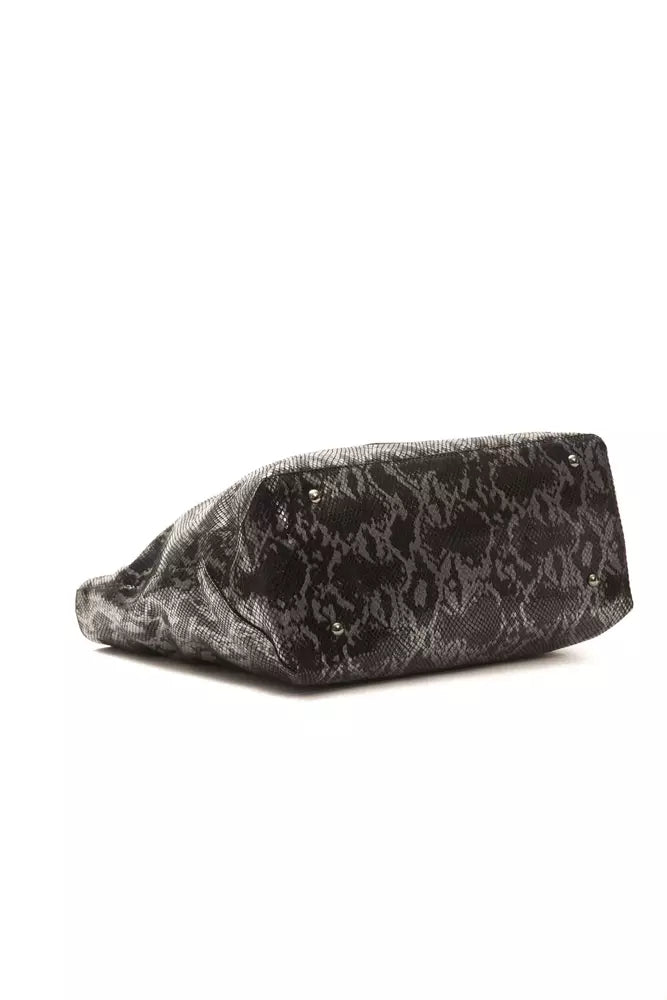 Gray Leather Women Shoulder Bag - ventzia