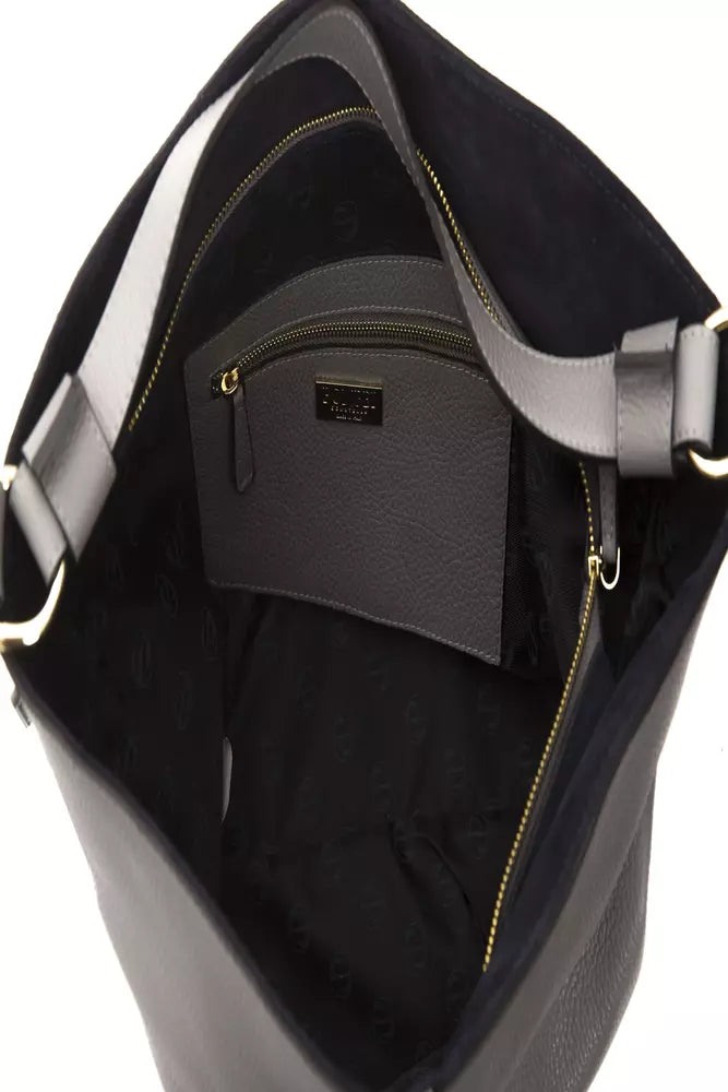 Gray Leather Women Shoulder Bag - ventzia