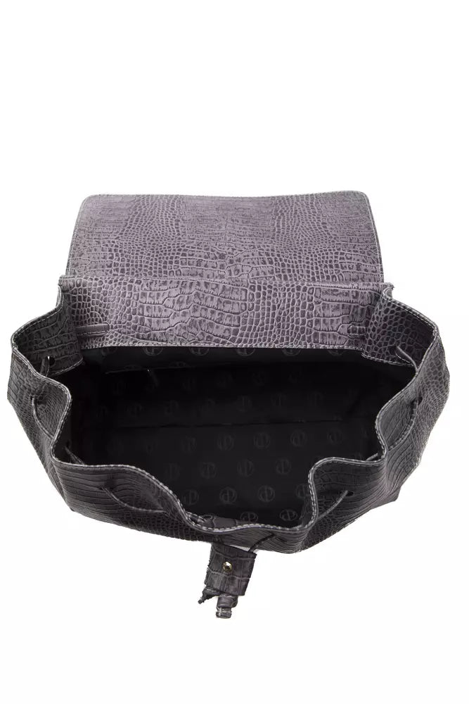 Gray Leather Women Handbag - ventzia