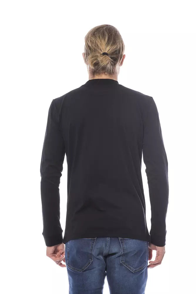 Black Cotton Men's Sweater - ventzia