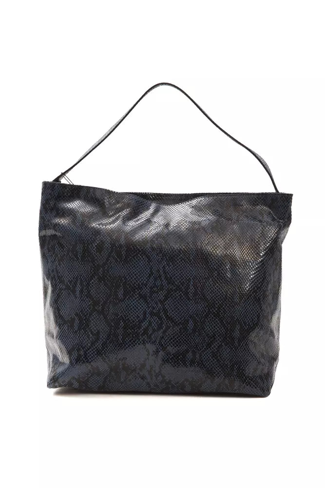 Blue Leather Women Shoulder Bag - ventzia