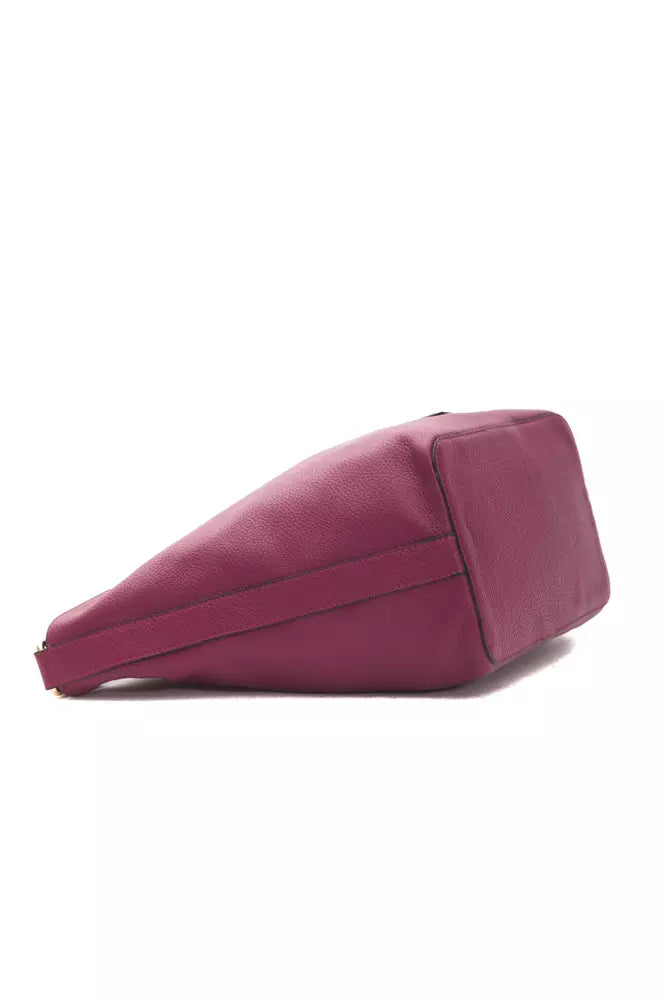 Burgundy Leather Women Shoulder Bag - ventzia