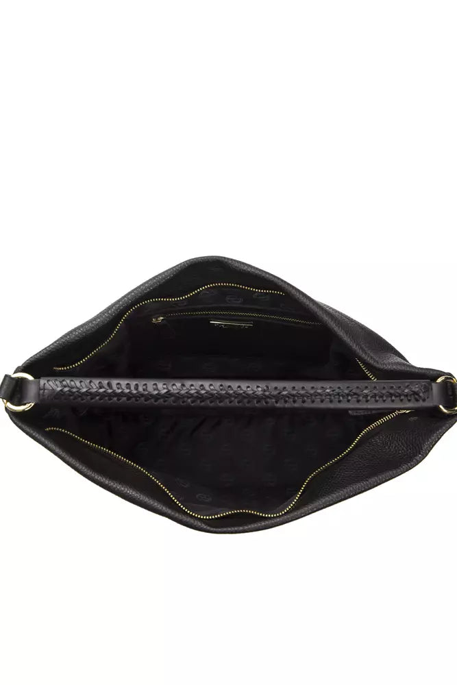 Black Leather Women Shoulder Bag - ventzia