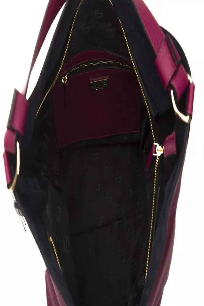 Burgundy Leather Women Shoulder Bag - ventzia
