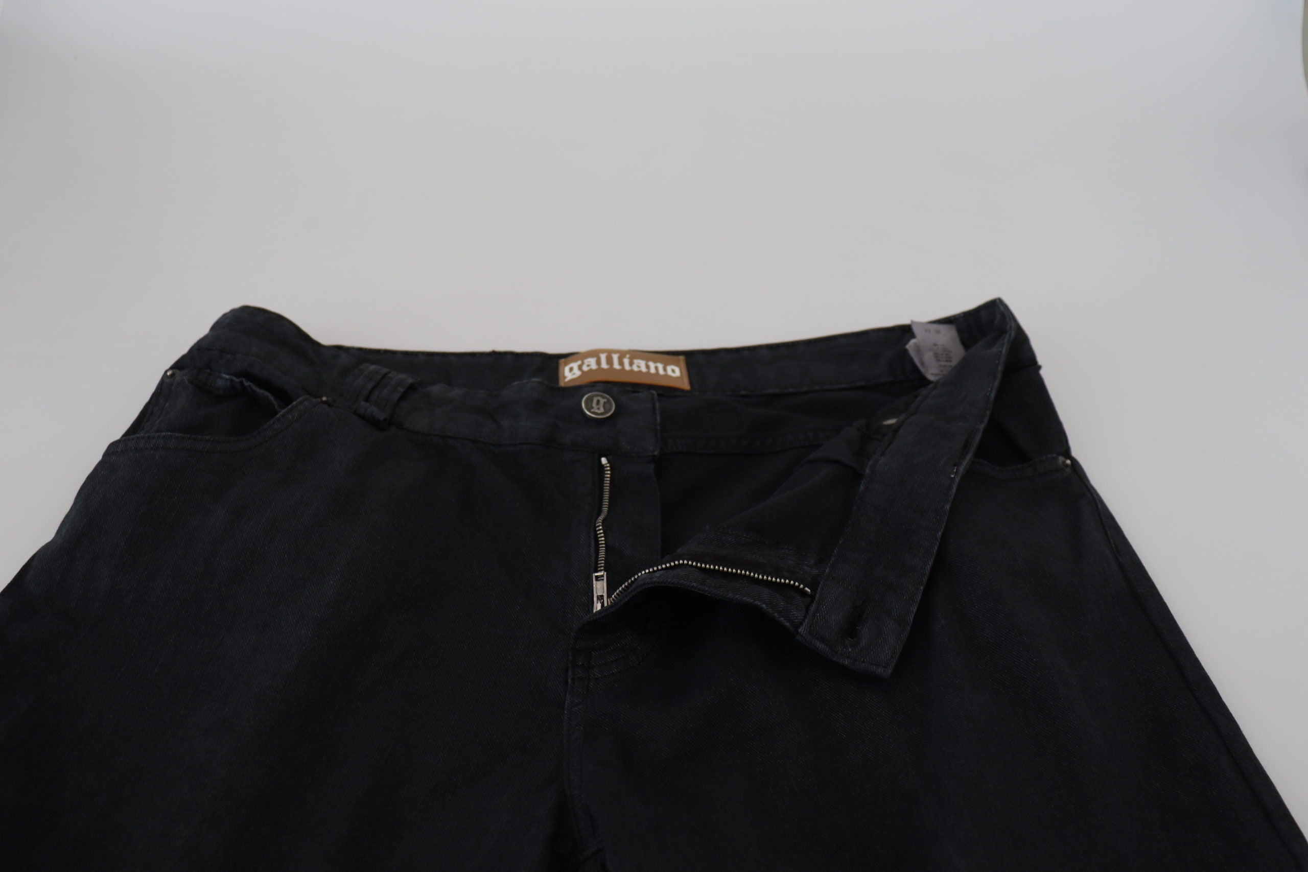 Black Cotton Back Buckle Casual Denim Jeans - ventzia