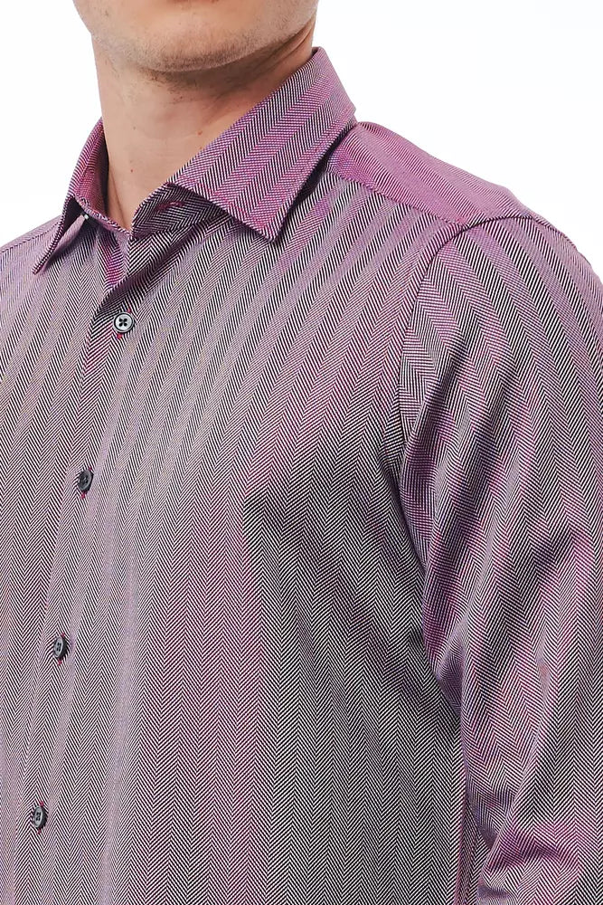 Burgundy Cotton Men Shirt - ventzia