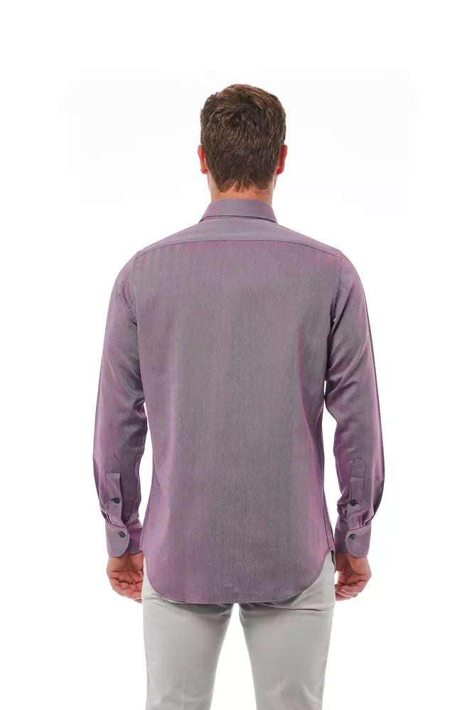 Burgundy Cotton Men Shirt - ventzia