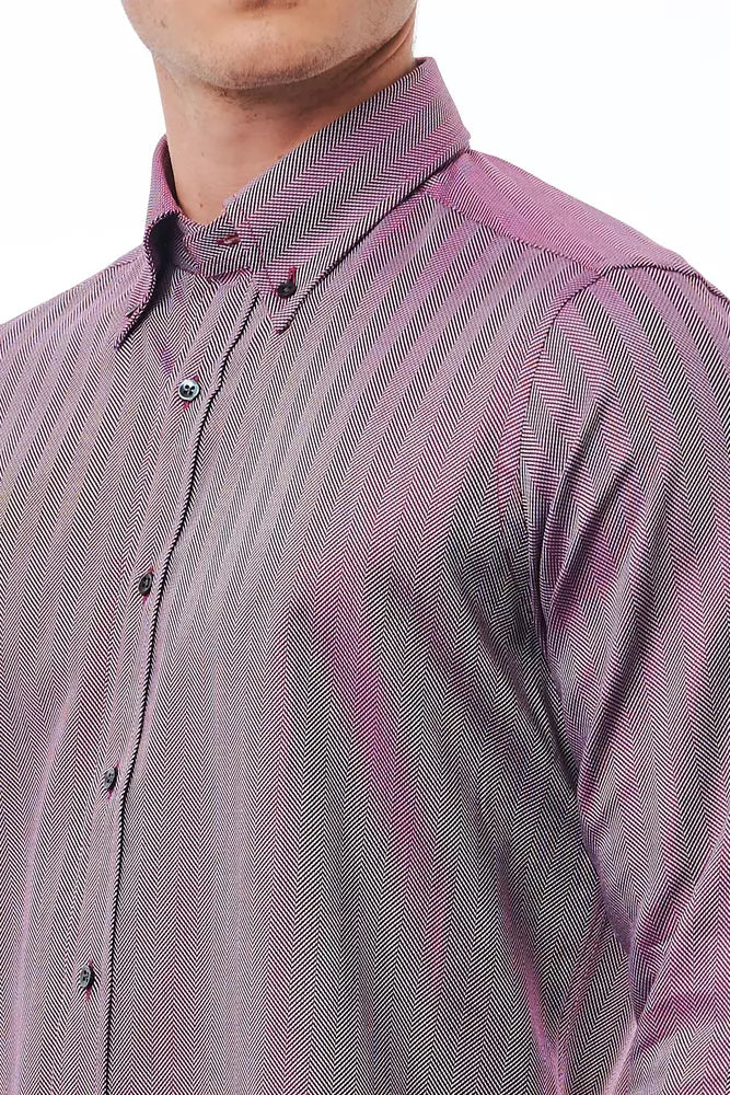 Burgundy Cotton Men Shirt - ventzia