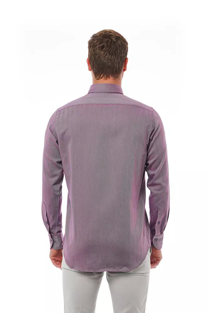 Burgundy Cotton Men Shirt - ventzia