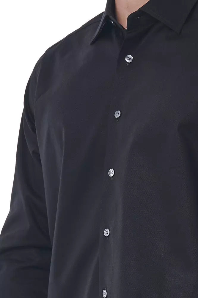 Black Cotton Men's Shirt - ventzia