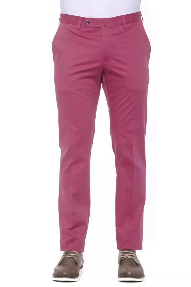 Fuchsia Cotton Men Trouser - ventzia