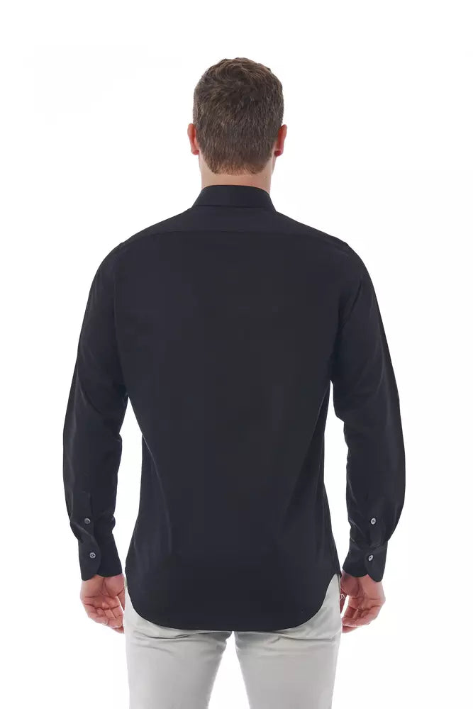 Black Cotton Men's Shirt - ventzia
