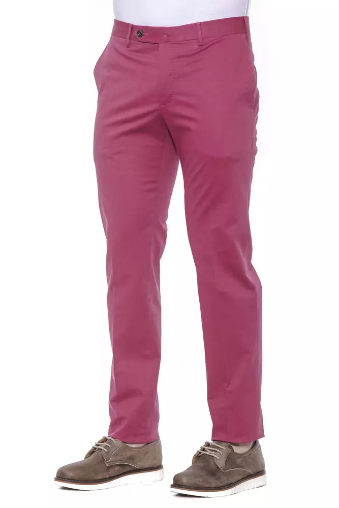 Fuchsia Cotton Men Trouser - ventzia