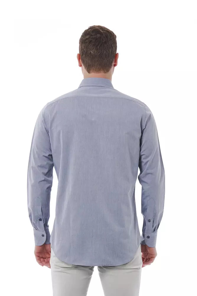 Gray Cotton Men Shirt - ventzia