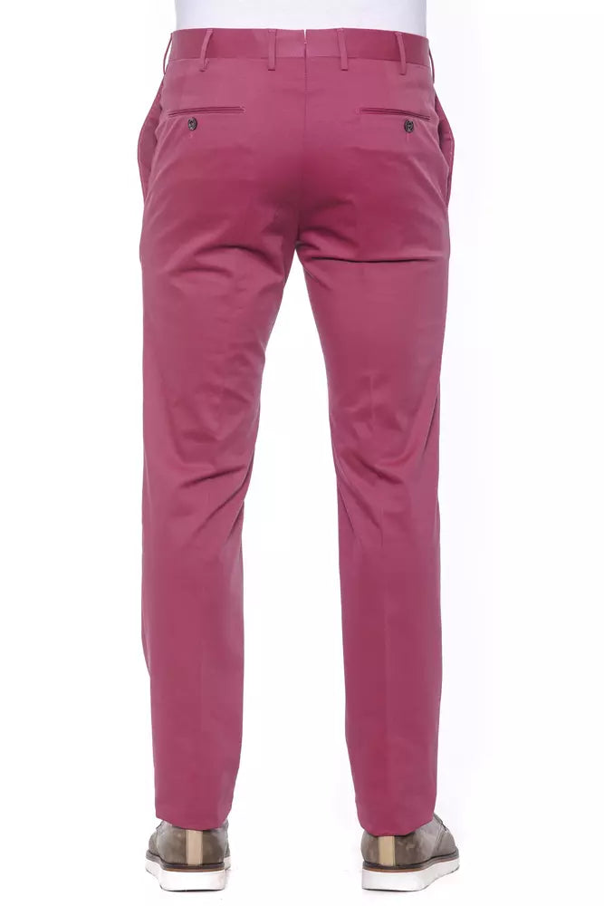 Fuchsia Cotton Men Trouser - ventzia