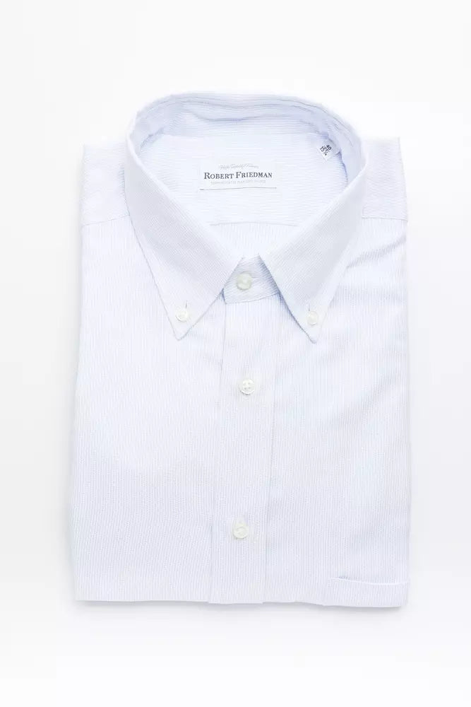 Light Blue Cotton Men Shirt - ventzia