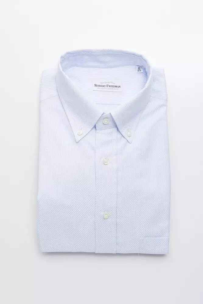 Light Blue Cotton Men Shirt - ventzia