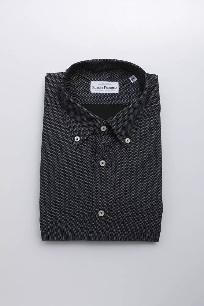 Black Cotton Men's Shirt - ventzia