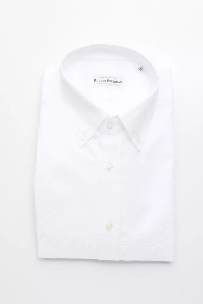 White Cotton Men Shirt - ventzia