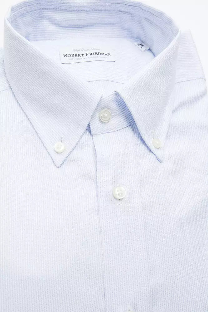 Light Blue Cotton Men Shirt - ventzia
