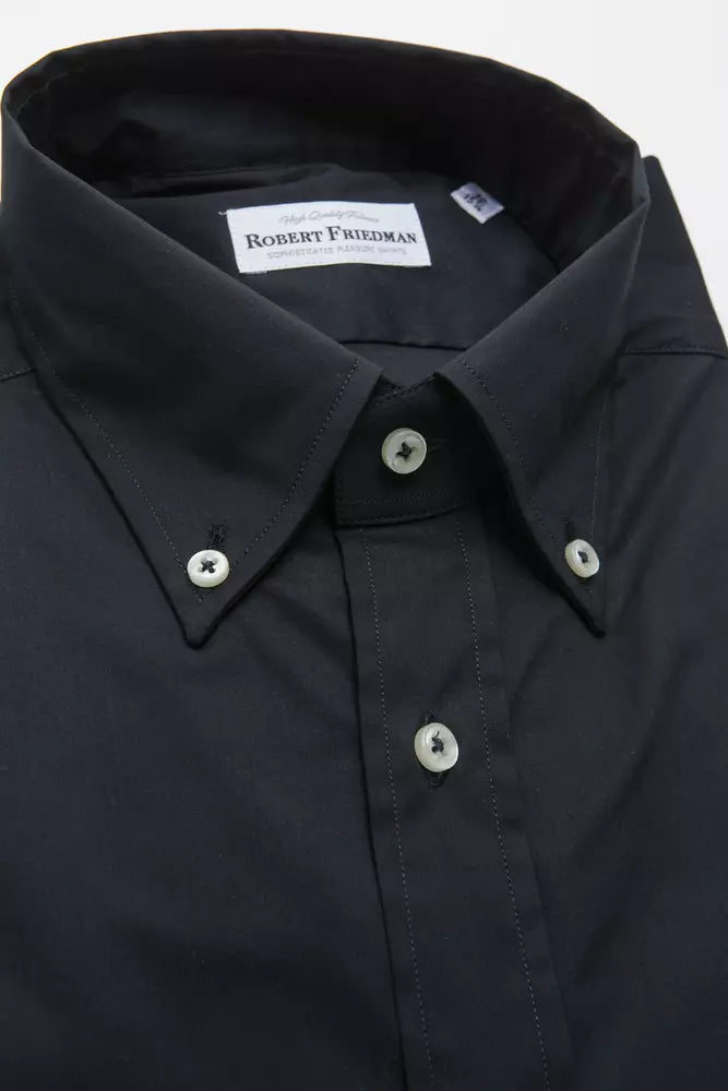 Black Cotton Men Shirt - ventzia