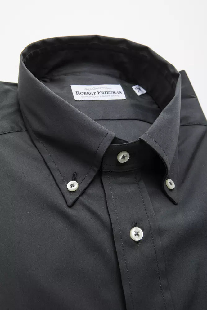 Gray Cotton Men Shirt - ventzia