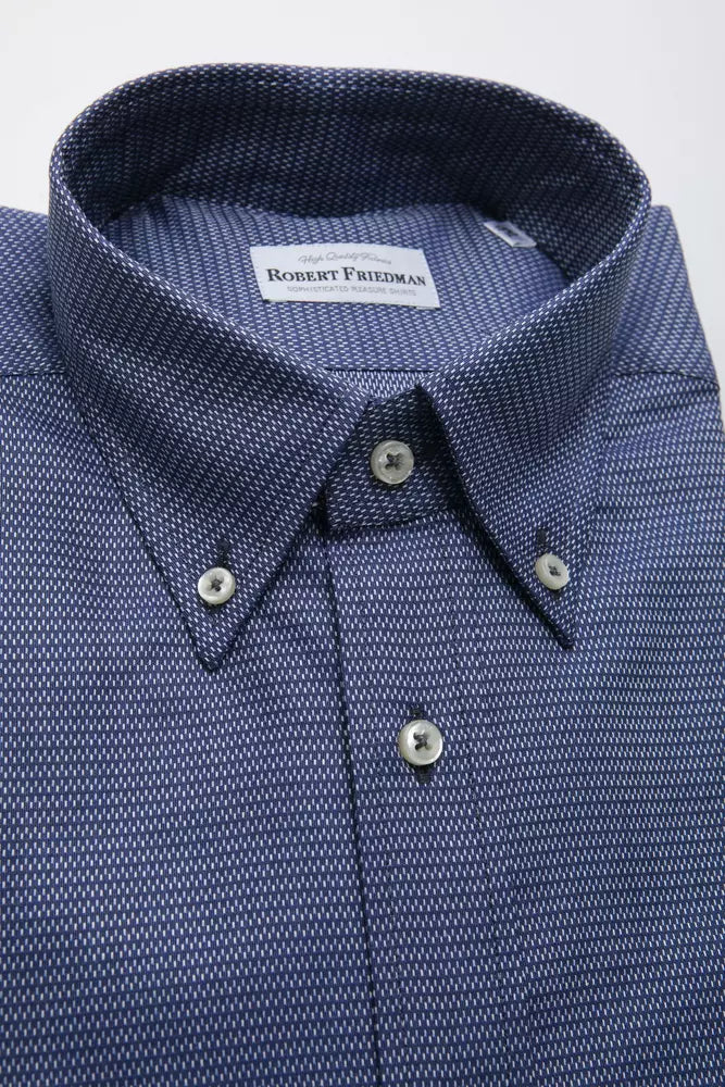 Blue Cotton Men Shirt - ventzia