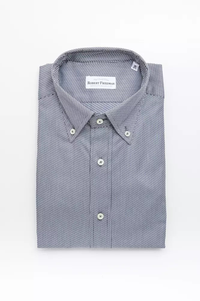 Blue Cotton Men's Shirt - ventzia