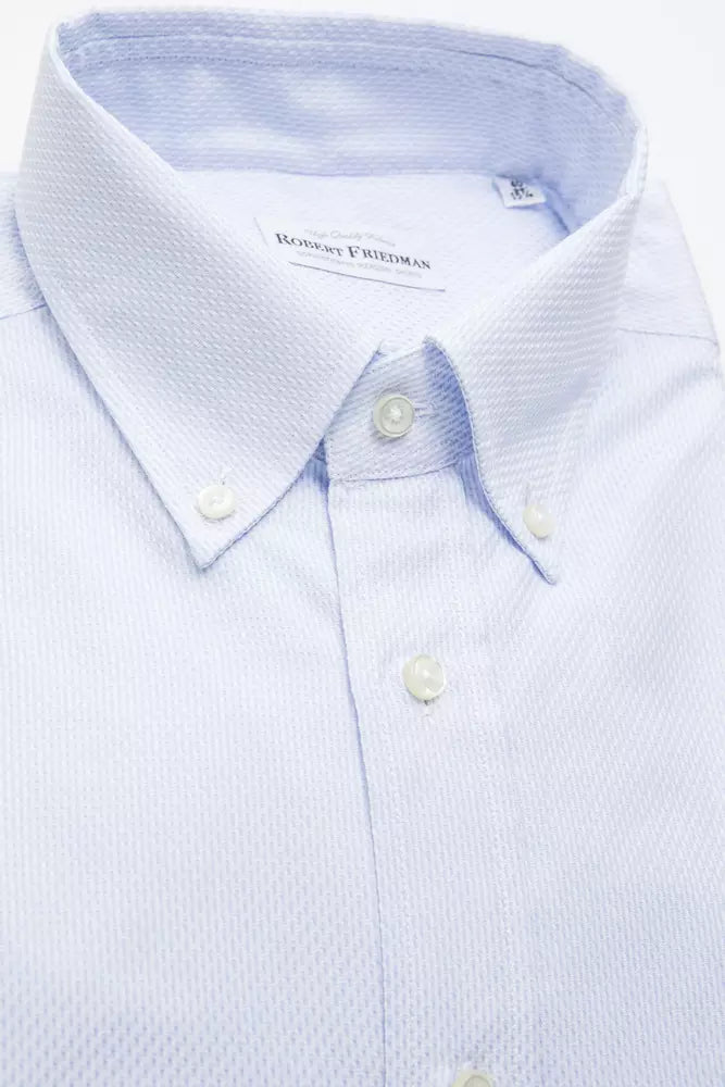 Light Blue Cotton Men Shirt - ventzia