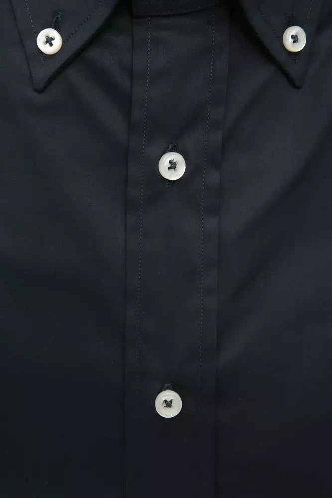Black Cotton Men Shirt - ventzia