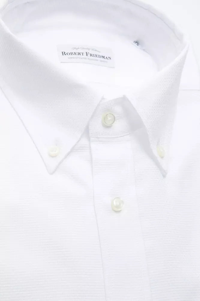 White Cotton Men Shirt - ventzia