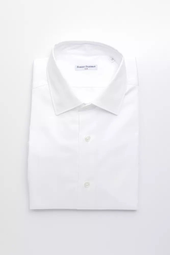 White Cotton Men Shirt - ventzia