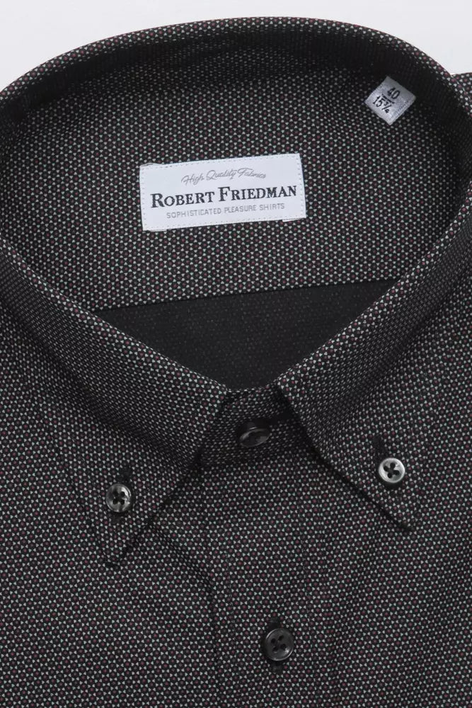 Black Cotton Men's Shirt - ventzia